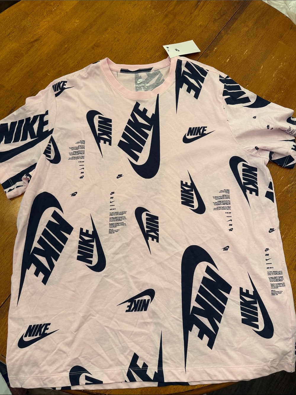 Nike AOP Tee Shirt DR7817-663  Black  light Pink All Over Print T-Shirt xxl